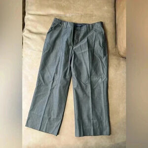 Banana Republic Martin Fit Pants Cropped Brown Striped Womens Size 10 $78 MSRP